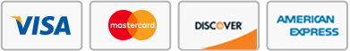 Accepted payment methods: Visa, Mastercard, Discover, American Express
